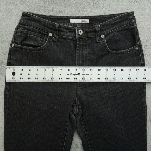 Chico's Platinum Jeans Women's 0 US-4 Gray Mid-Rise Abalone Skinny 29.5" Inseam - Picture 4 of 14